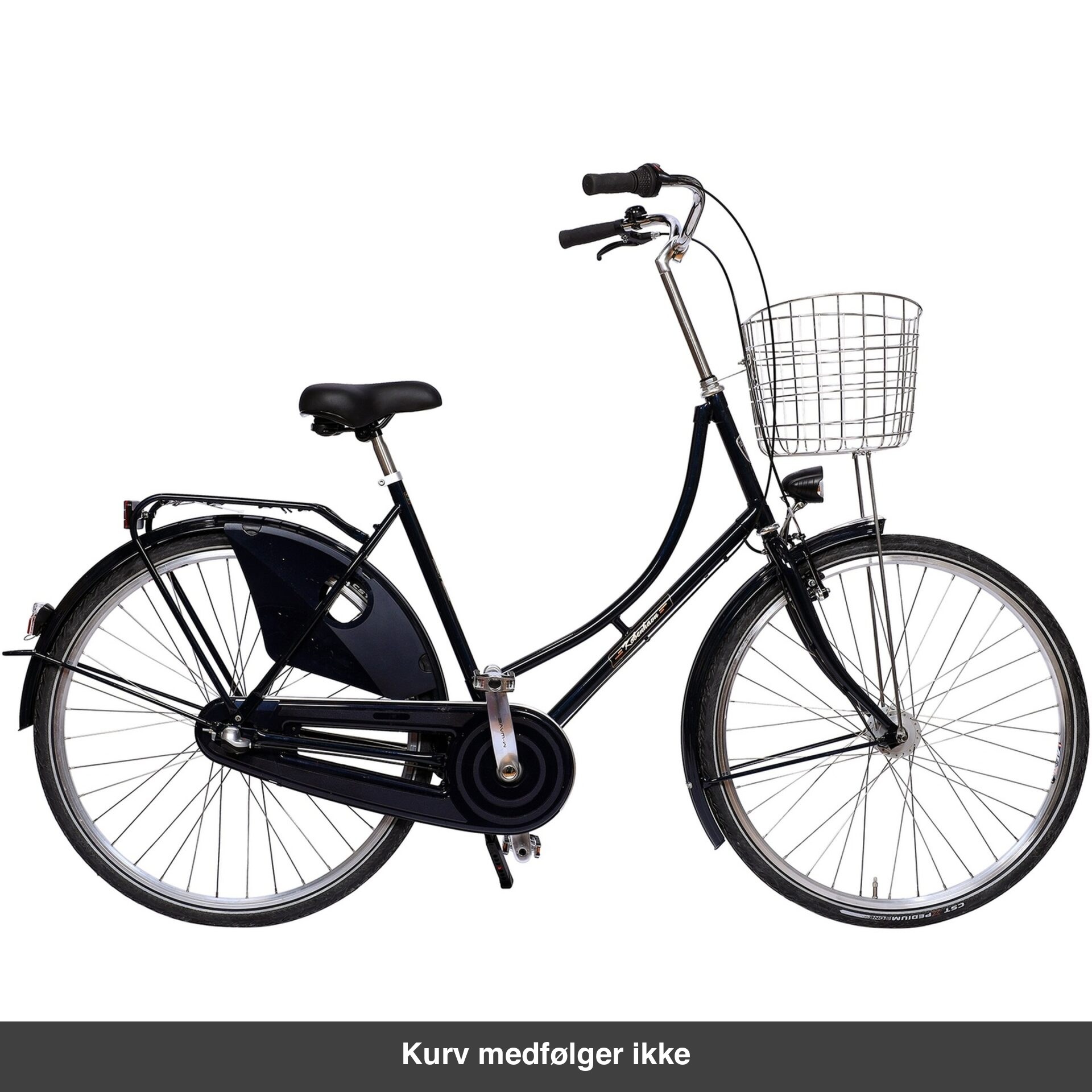 København Damecykel Mørk Blå med metalkurv. Kurven medfølger ikke