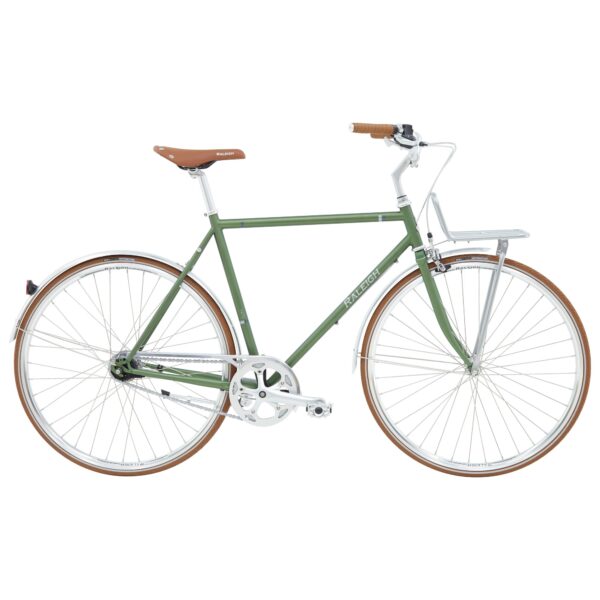 Raleigh Yate Cargo Herre Matt Grøn 7 indvendige shimano Gear – city retro