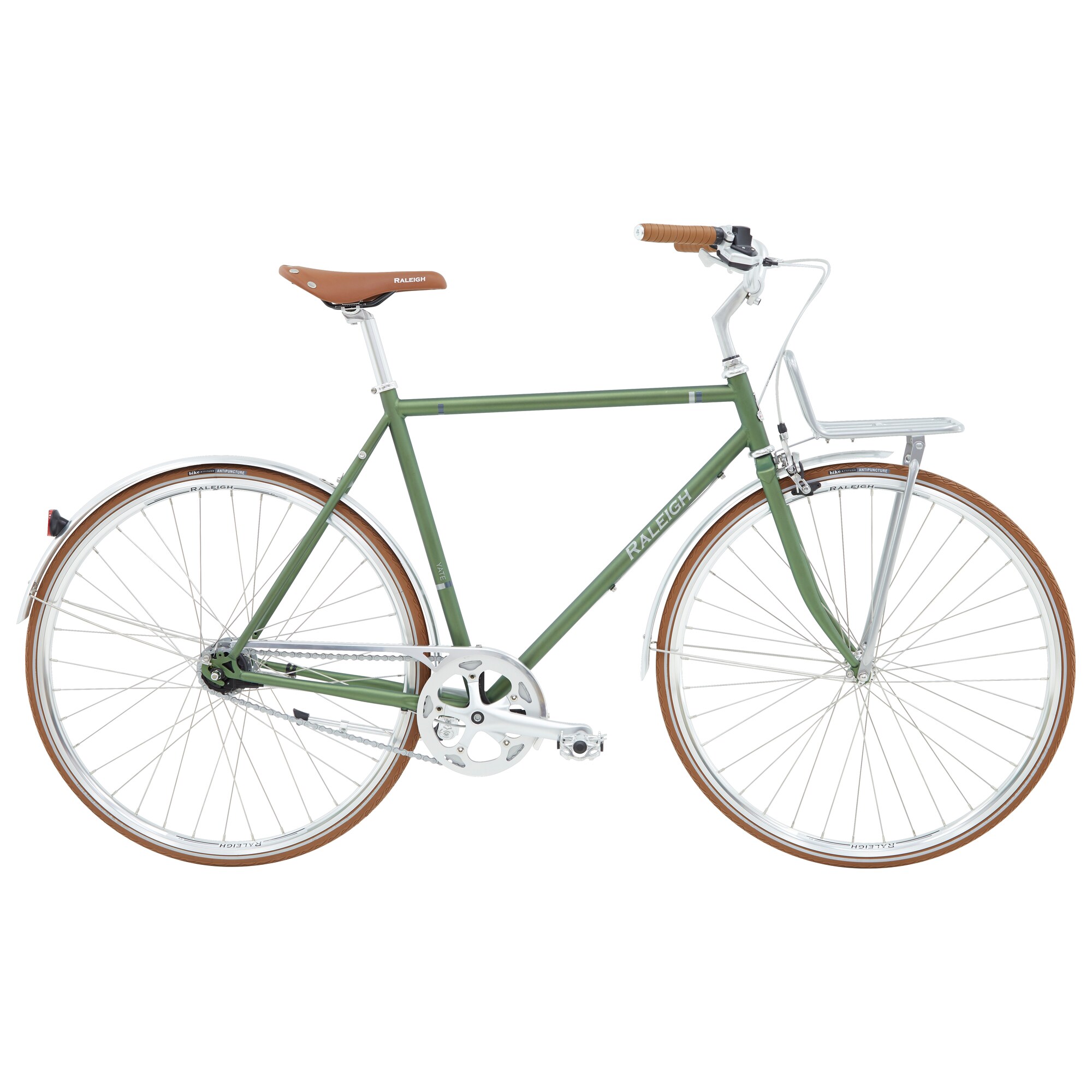 Raleigh Yate Cargo Herre Matt Grøn 7 indvendige shimano Gear – city retro