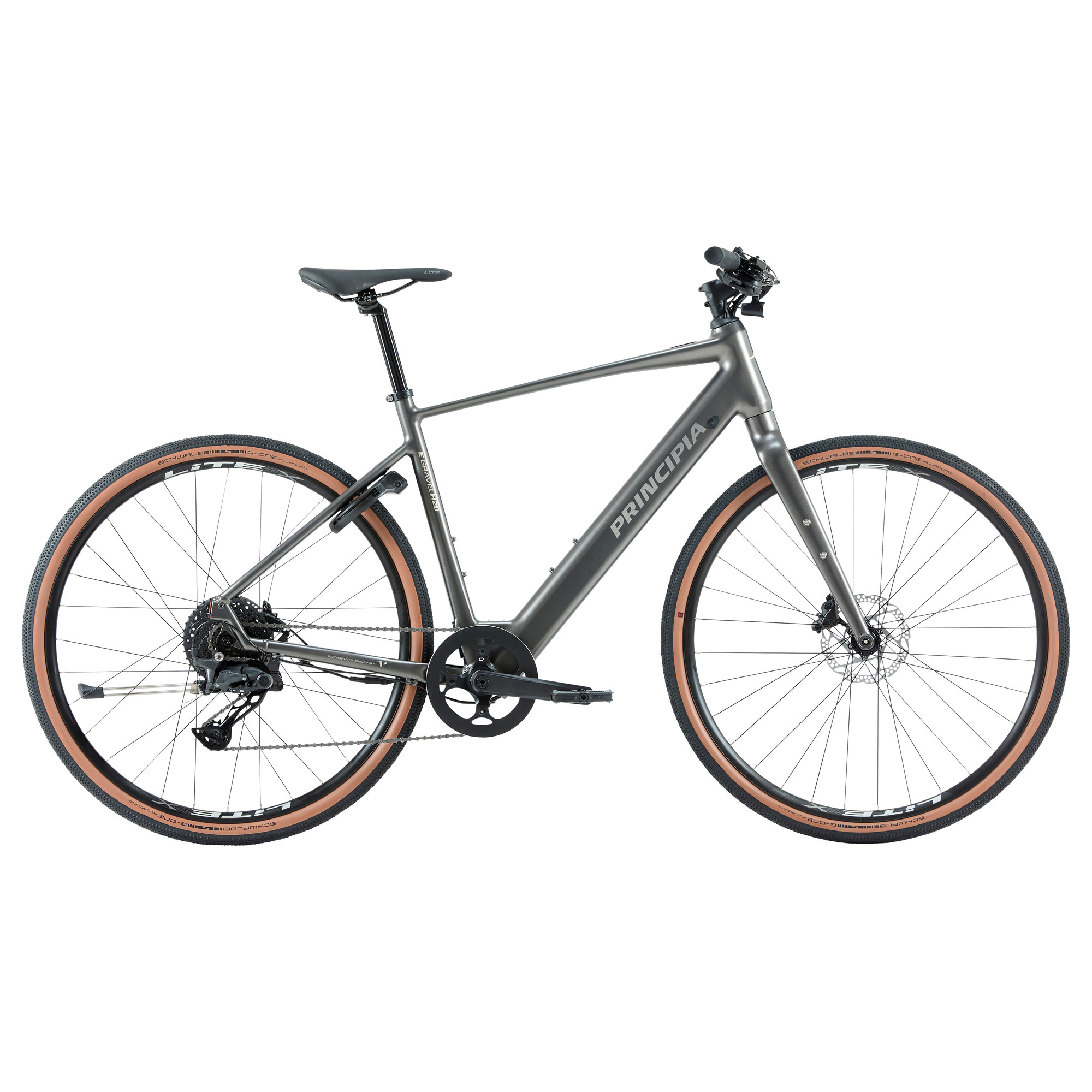 Principia E-Gravel H20 Herre 1x10sp mat grå inkl. batt.
